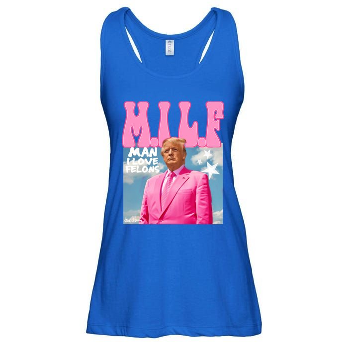 Milf Man I Love Felons Funny Trump Pink 2024 For President Ladies Essential Flowy Tank