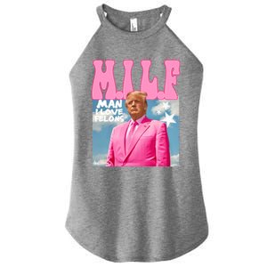 Milf Man I Love Felons Funny Trump Pink 2024 For President Women's Perfect Tri Rocker Tank