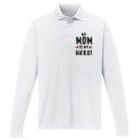 My Mom Is My Hero Performance Long Sleeve Polo