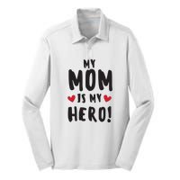 My Mom Is My Hero Silk Touch Performance Long Sleeve Polo