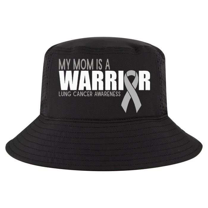 My Mom Is A Warrior Lung Cancer Awareness Cool Comfort Performance Bucket Hat