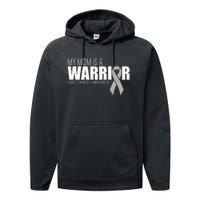 My Mom Is A Warrior Lung Cancer Awareness Performance Fleece Hoodie