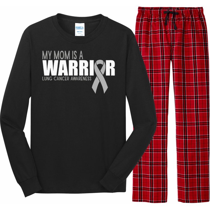 My Mom Is A Warrior Lung Cancer Awareness Long Sleeve Pajama Set