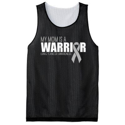 My Mom Is A Warrior Lung Cancer Awareness Mesh Reversible Basketball Jersey Tank