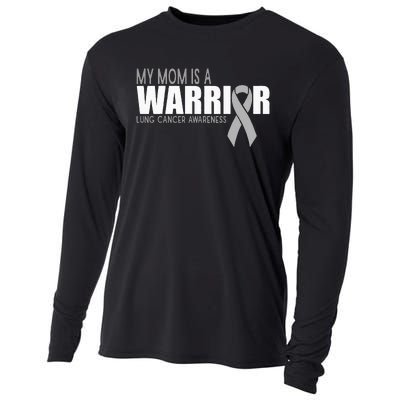 My Mom Is A Warrior Lung Cancer Awareness Cooling Performance Long Sleeve Crew