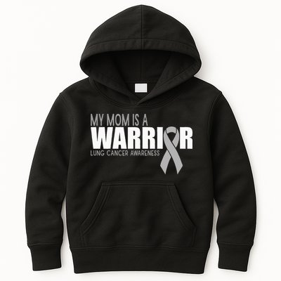 My Mom Is A Warrior Lung Cancer Awareness Kids Hoodie