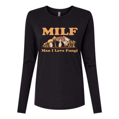 Milf Man I Love Fungi Mushroom Goblincore Womens Cotton Relaxed Long Sleeve T-Shirt