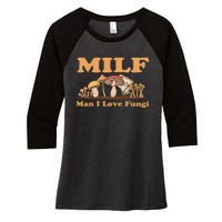 Milf Man I Love Fungi Mushroom Goblincore Women's Tri-Blend 3/4-Sleeve Raglan Shirt