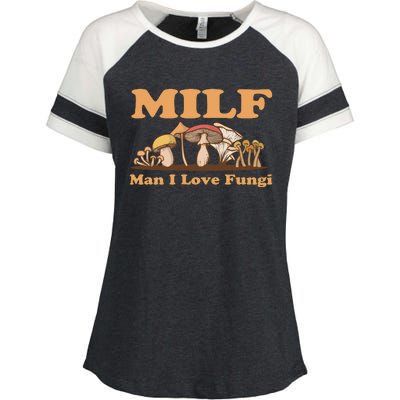 Milf Man I Love Fungi Mushroom Goblincore Enza Ladies Jersey Colorblock Tee