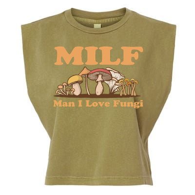 Milf Man I Love Fungi Mushroom Goblincore Garment-Dyed Women's Muscle Tee