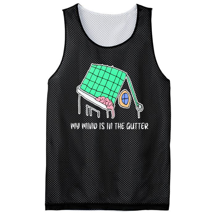 My Mind Is In The Gutter Funny My Mind Is In The Gutter Mesh Reversible Basketball Jersey Tank