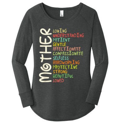 MOTHER Meaning I Love Mom Mothers Day Women's Perfect Tri Tunic Long Sleeve Shirt