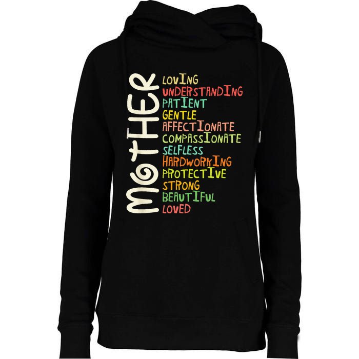 MOTHER Meaning I Love Mom Mothers Day Womens Funnel Neck Pullover Hood