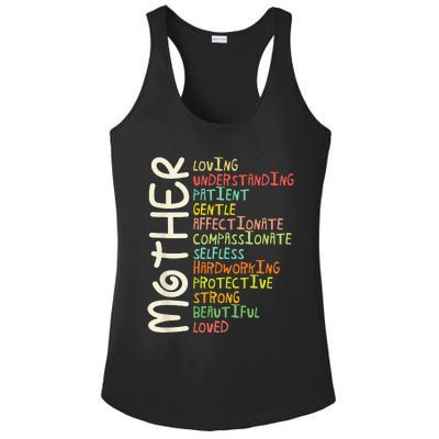 MOTHER Meaning I Love Mom Mothers Day Ladies PosiCharge Competitor Racerback Tank