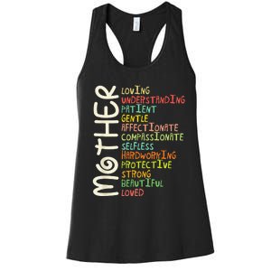 MOTHER Meaning I Love Mom Mothers Day Women's Racerback Tank