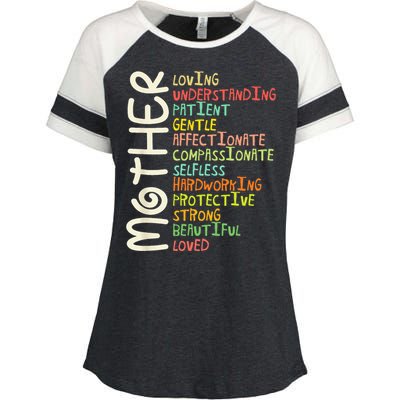 MOTHER Meaning I Love Mom Mothers Day Enza Ladies Jersey Colorblock Tee