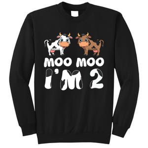 Moo Moo Im Two Cute Cow 2nd Birthday Cows Gift 8111 Sweatshirt