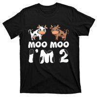 Moo Moo Im Two Cute Cow 2nd Birthday Cows Gift 8111 T-Shirt