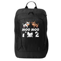 Moo Moo Im Two Cute Cow 2nd Birthday Cows Gift 8111 City Backpack