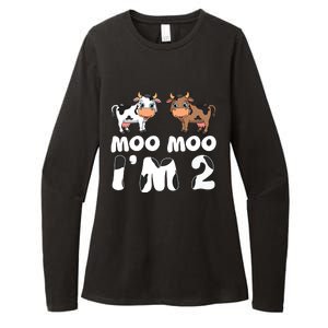 Moo Moo Im Two Cute Cow 2nd Birthday Cows Gift 8111 Womens CVC Long Sleeve Shirt