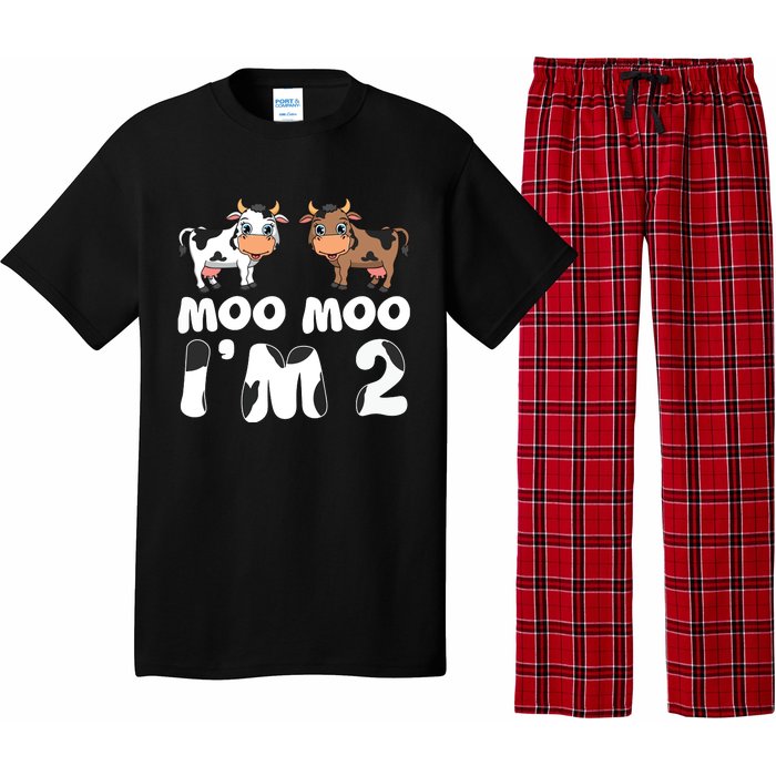 Moo Moo Im Two Cute Cow 2nd Birthday Cows Gift 8111 Pajama Set