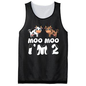 Moo Moo Im Two Cute Cow 2nd Birthday Cows Gift 8111 Mesh Reversible Basketball Jersey Tank