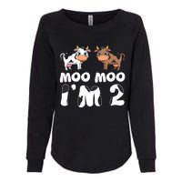 Moo Moo Im Two Cute Cow 2nd Birthday Cows Gift 8111 Womens California Wash Sweatshirt