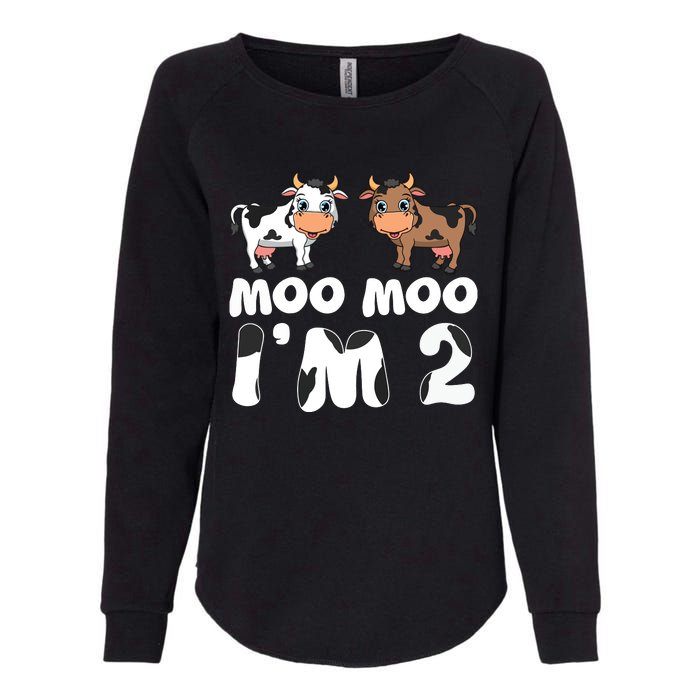 Moo Moo Im Two Cute Cow 2nd Birthday Cows Gift 8111 Womens California Wash Sweatshirt