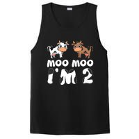 Moo Moo Im Two Cute Cow 2nd Birthday Cows Gift 8111 PosiCharge Competitor Tank