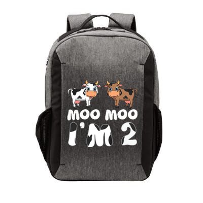 Moo Moo Im Two Cute Cow 2nd Birthday Cows Gift 8111 Vector Backpack