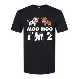 Moo Moo Im Two Cute Cow 2nd Birthday Cows Gift 8111 Softstyle CVC T-Shirt