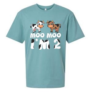 Moo Moo Im Two Cute Cow 2nd Birthday Cows Gift 8111 Sueded Cloud Jersey T-Shirt