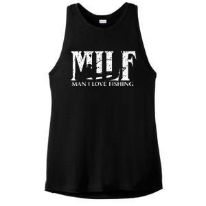 Milf Man I Love Fishing Ladies PosiCharge Tri-Blend Wicking Tank