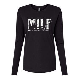 Milf Man I Love Fishing Womens Cotton Relaxed Long Sleeve T-Shirt