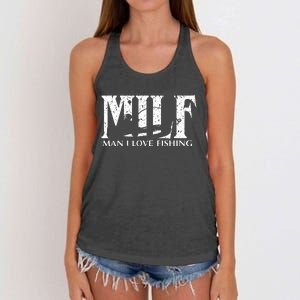 Milf Man I Love Fishing Women's Knotted Racerback Tank