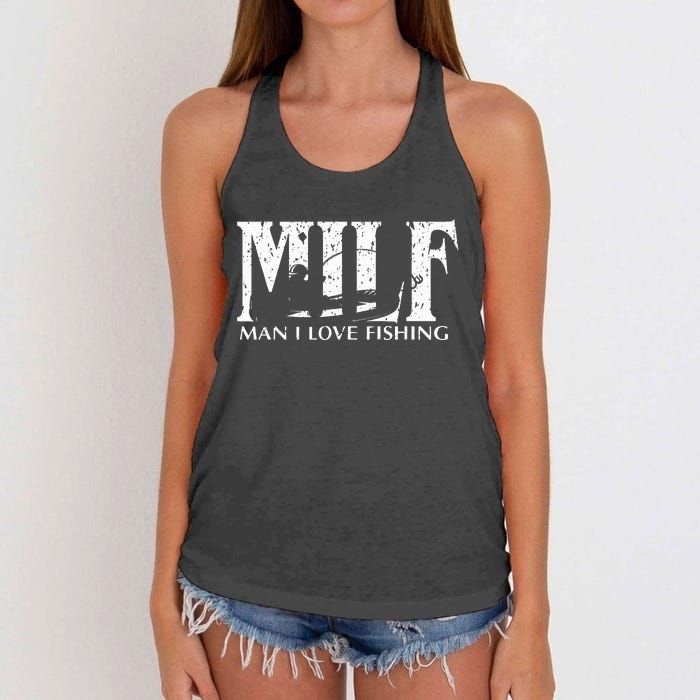 Milf Man I Love Fishing Women's Knotted Racerback Tank