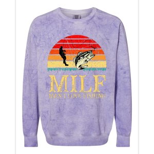 MILF Man I Love Fishing Funny Fishing Fishermen Fishing Colorblast Crewneck Sweatshirt