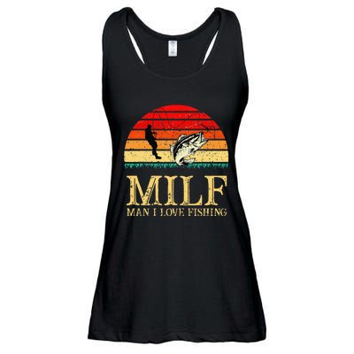 MILF Man I Love Fishing Funny Fishing Fishermen Fishing Ladies Essential Flowy Tank