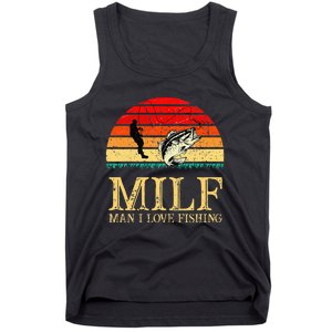 MILF Man I Love Fishing Funny Fishing Fishermen Fishing Tank Top