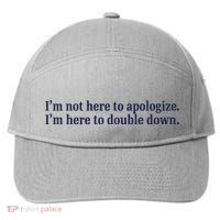 Mads Mitch IM Not Here Apologize IM Here To Double Down 7-Panel Snapback Hat