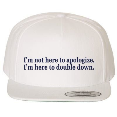 Mads Mitch IM Not Here Apologize IM Here To Double Down Wool Snapback Cap