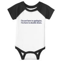 Mads Mitch IM Not Here Apologize IM Here To Double Down Infant Baby Jersey Bodysuit