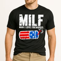 MILF Man I Love Fireworks 4th Of July Funny Fourth Of July Cooling Performance Crew T-Shirt