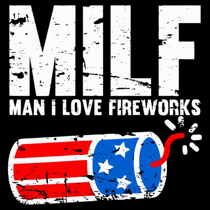 MILF Man I Love Fireworks 4th Of July Funny Fourth Of July Cooling Performance Crew T-Shirt