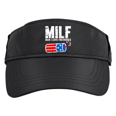MILF Man I Love Fireworks 4th Of July Funny Fourth Of July Adult Drive Performance Visor