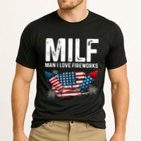 MILF Man I Love Fireworks 4th Of July Funny Fourth Of July Cooling Performance Crew T-Shirt