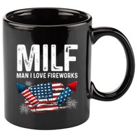 MILF Man I Love Fireworks 4th Of July Funny Fourth Of July 11oz C Handle Ceramic Mug