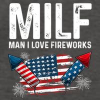 MILF Man I Love Fireworks 4th Of July Funny Fourth Of July Vector Backpack