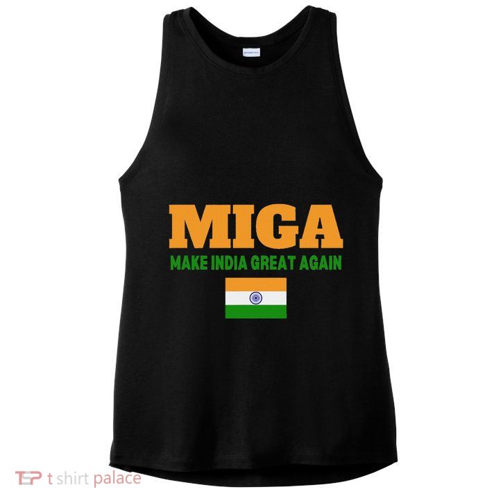 Miga Make India Great Again Maga Ladies PosiCharge Tri-Blend Wicking Tank