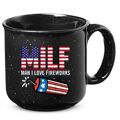 MILF Man I Love Fireworks 4th Of July Funny Fourth Of July 15oz Campfire Ceramic Mug
